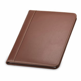 Samsill Contrast Stitch Leather Padfolio – Portfolio Folder/Business Portfolio for Men & Women – Resume Document Organizer, 8.5 x 11 Writing Pad, Tan
