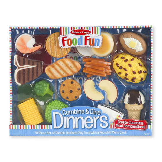 Melissa & Doug Food Fun Combine & Dine Dinners Toy, Blue