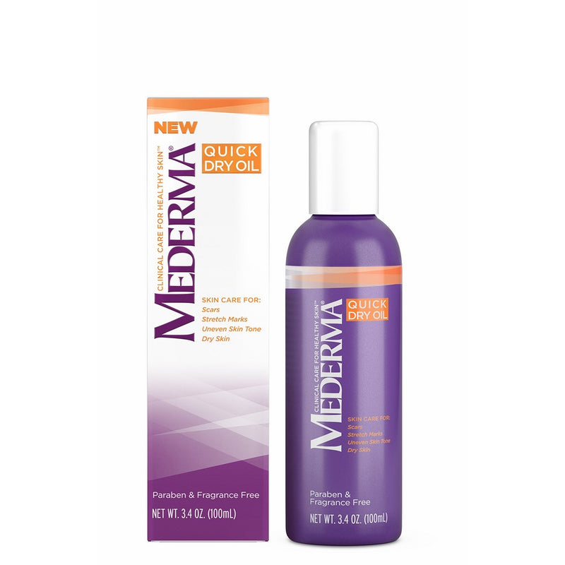 Mederma Quick Dry Oil - for scars, stretch marks, uneven skin tone and dry skin - #1 scar care brand - fragrance-free, paraben-free - 3.4 ounce