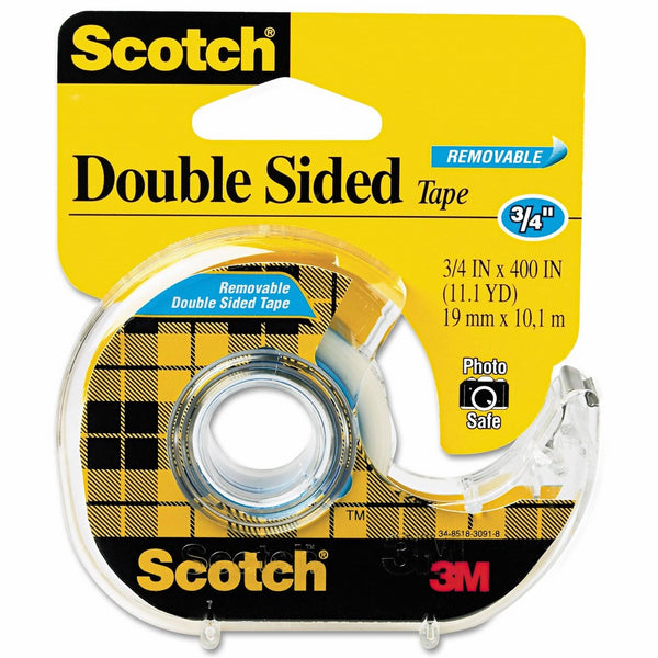 Scotch Brand Removable Double Sided Tape with Dispenser, Standard Width, 3/4 x 400 Inches (667)