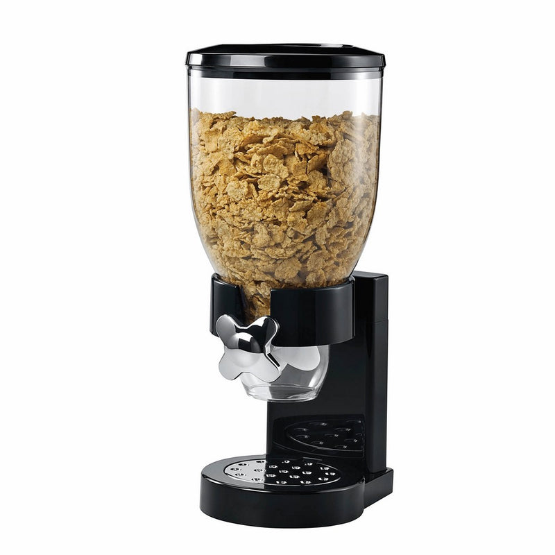 Honey-Can-Do Dry Food Dispenser, Single Control, Black/Chrome