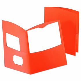 Oxford Contour Twin Pocket Folders, Orange, 25 Per Box (5062580)
