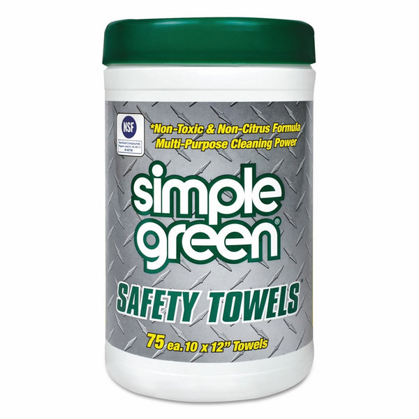 Simple Green 13351 Safety Towels, 10 x 11 3/4, 75 per Canister