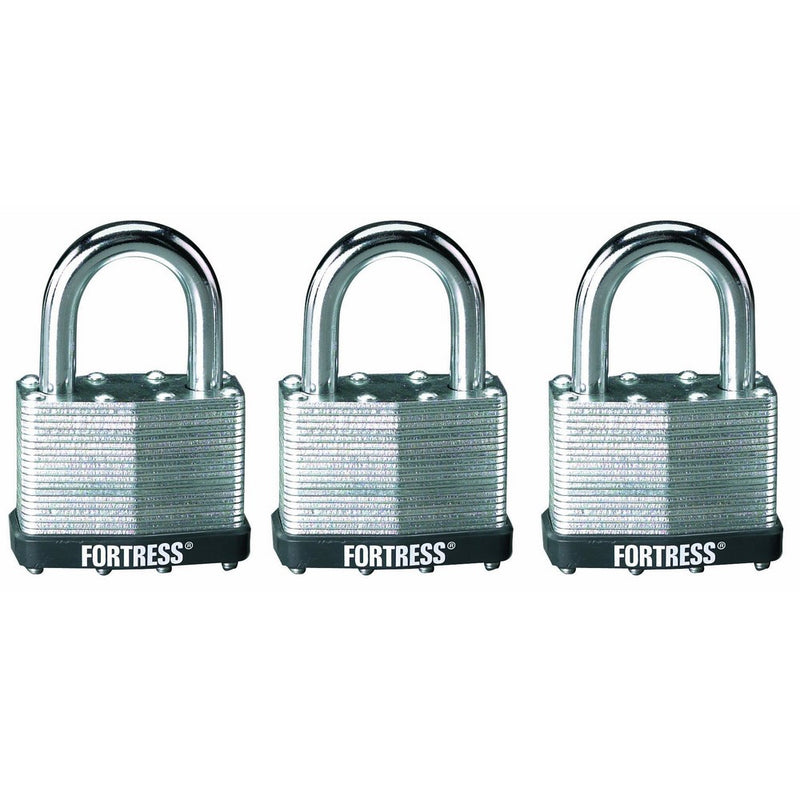 Fortress 1805TRI 3 Count Laminated Steel Padlock, 2"