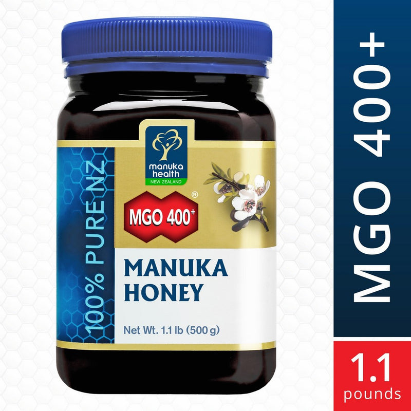 Manuka Health - MGO 400 Manuka Honey, 100% Pure New Zealand Honey, 1.1 lbs (500 g)