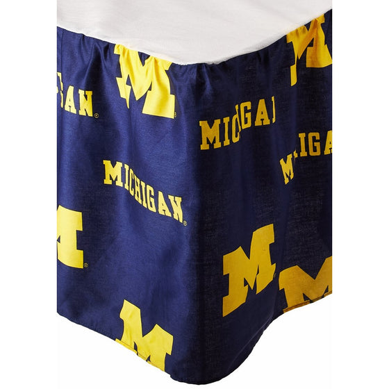 College Covers Michigan Wolverines Printed Dust Ruffle, Queen