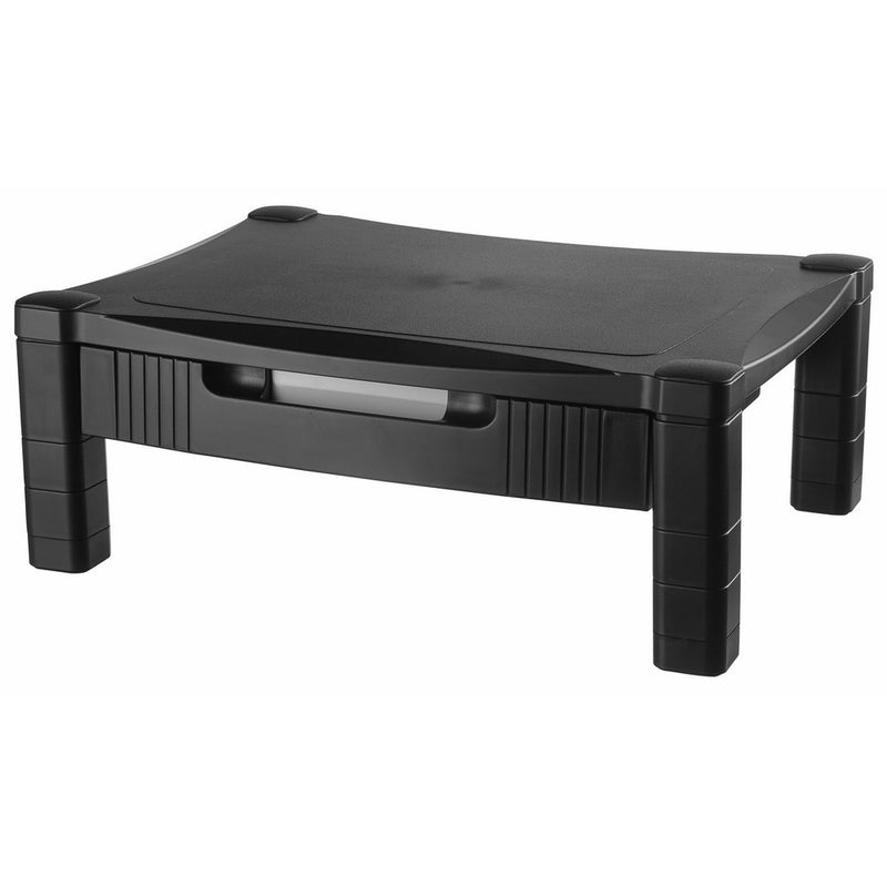 Kantek Height-Adjustable Monitor/Laptop Stand with Drawer, 17 X 13 X 3 to 6-1/2 Inches, Black (MS420)