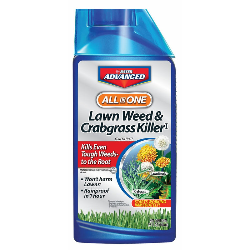 Bayer Advanced 704140 All-in-One Lawn Weed and Crabgrass Killer Concentrate, 32 Ounce
