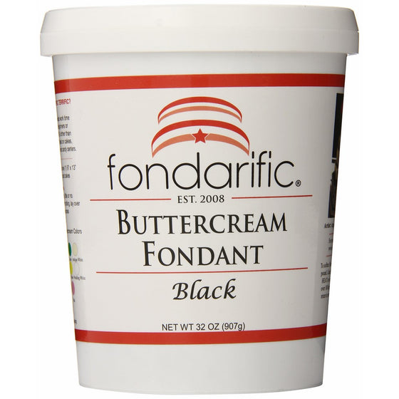 Fondarific Buttercream Fondant Black, 32 ounces