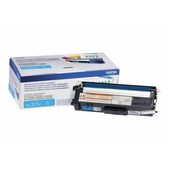 Brother Genuine High Yield Toner Cartridge, TN315C, Replacement Cyan Toner, Page Yield Up To 3,500 Pages, TN315