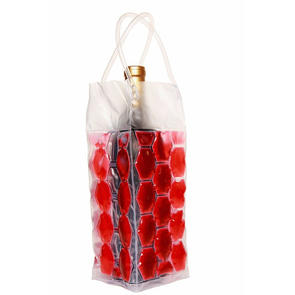 Zees Inc Pocket Bottles Cs2001 Freezable Wine Tote, Red