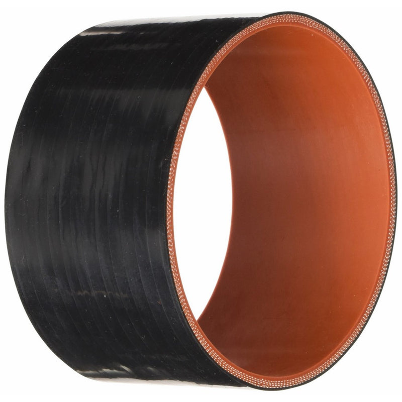 HPS HTSC-450-BLK Silicone High Temperature 4-Ply Reinforced Straight Coupler Hose, 65 PSI Maximum Pressure, 3" Length, 4.5" ID, Black