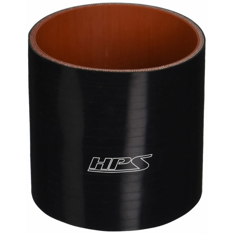 HPS HTSC-400-L4-BLK Silicone High Temperature 4-ply Reinforced Straight Coupler Hose, 45 PSI Maximum Pressure, 4" Length, 4" ID, Black