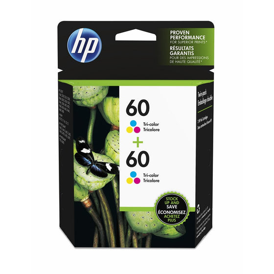 HP 60 Tri-color Original Ink Cartridges, 2 pack (CZ072FN)