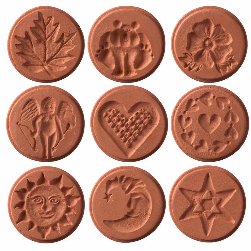 JBK Pottery Unique Cookie Stamps, Set of 9