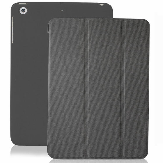 KHOMO iPad Mini 1 2 3 Case - DUAL Series - ULTRA Slim Twill Grey Cover with Auto Sleep Wake Feature for Apple iPad Mini 1st, 2nd and 3rd Generation