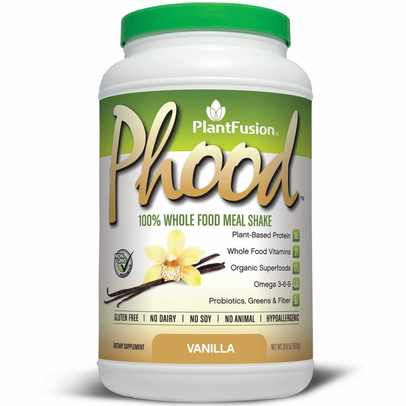 PlantFusion Phood Plant Based Meal Replacement Protein Powder, Vanilla, 31.8 oz Tub, 20 Servings, 1 Count, Gluten Free, Vegan, Non-GMO