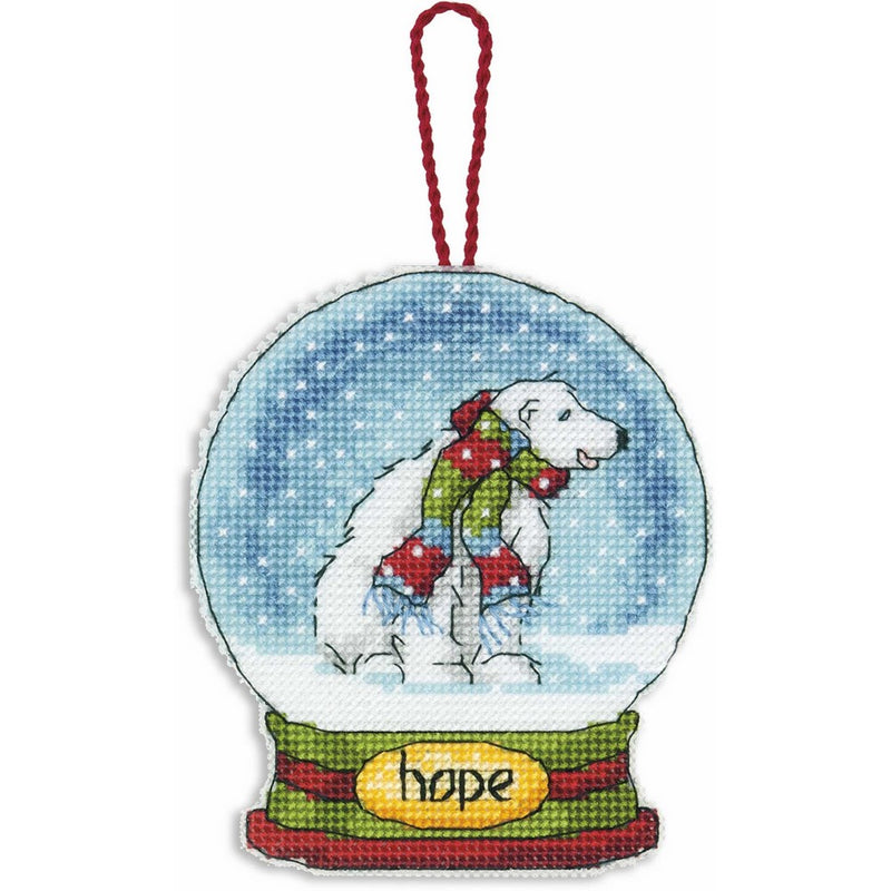 Dimensions Crafts Counted Cross Stitch Ornament, Hope Snow Globe