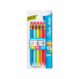 Paper Mate 1862166 Mates Mechanical Pencils, 1.3mm HB #2 Lead, 5 Count