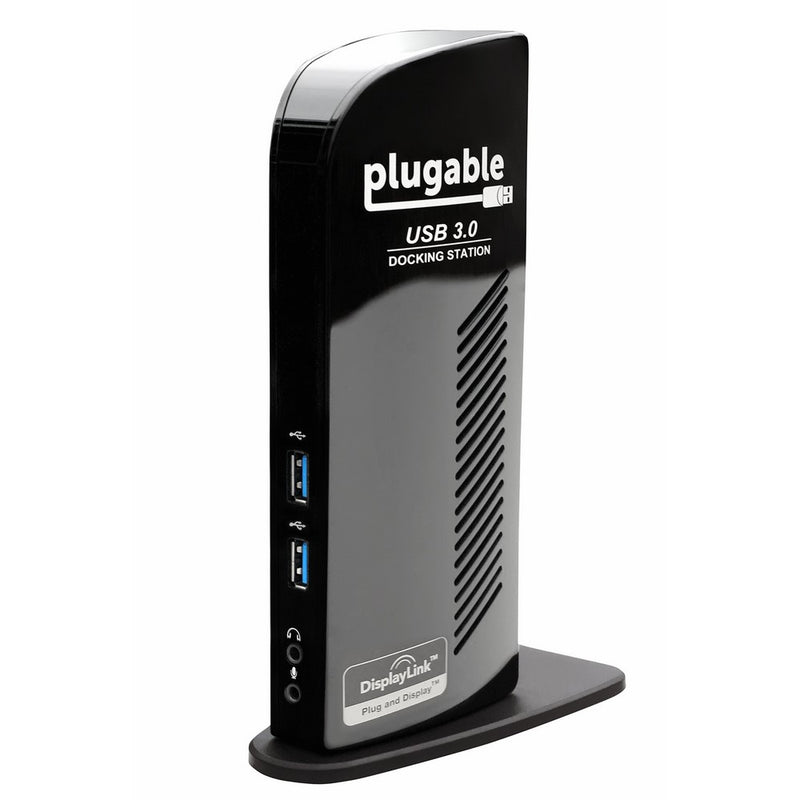 Plugable USB 3.0 Universal Laptop Docking Station for Windows (Dual Video HDMI & DVI/VGA, Gigabit Ethernet, Audio, 6 USB Ports)