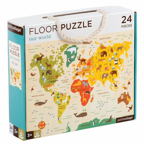 Petit Collage Floor Puzzle, Our World, 24 pieces