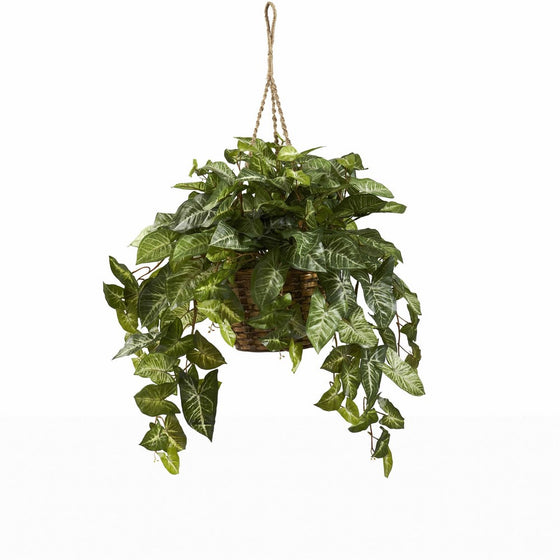 Nearly Natural 6738 Nepthytis Hanging Basket, Green