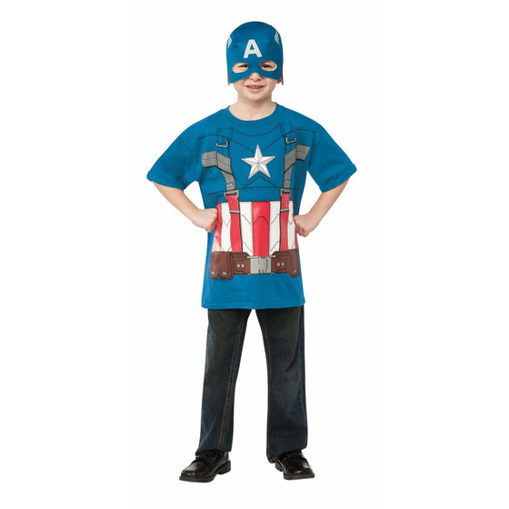 Rubies Captain America: The Winter Soldier Retro Style Costume Top and Mask, Child Large