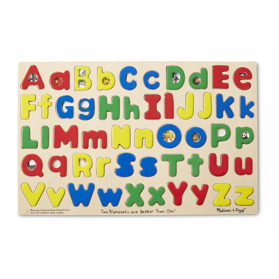 Melissa & Doug Upper & Lower Case Alphabet Letters Wooden Puzzle (52 pcs)