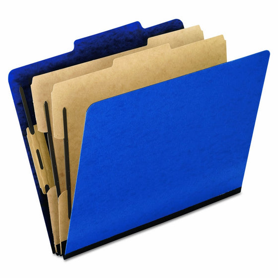 Pendaflex Moisture-Resistant Color Classification Folders, Letter Size, 2 Dividers, Blue, 2/5 Cut, 10/BX (1257BL)
