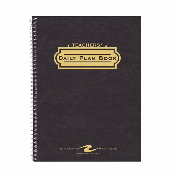 Roaring Spring Teacher's Plan Book, Green-Tint Paper, 11" x 8.5", Assorted Color Covers