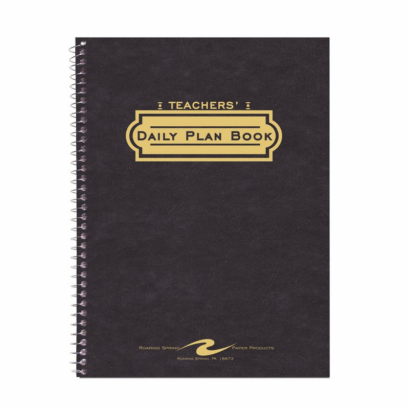 Roaring Spring Teacher's Plan Book, Green-Tint Paper, 11" x 8.5", Assorted Color Covers