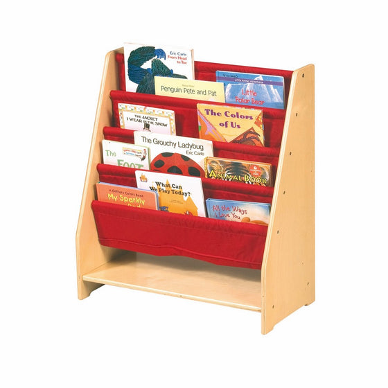 Guidecraft Canvas Sling Bookshelf - Book Display Rack, Storage - Kids Furniture