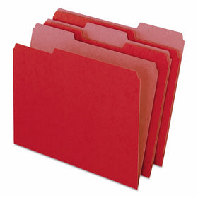 Earthwise by Pendaflex 04311 Recycled File Folders, 1/3 Top Tab, Letter, Red (Box of 100)