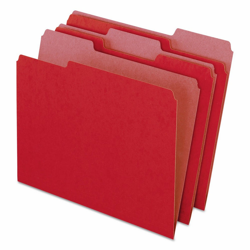 Earthwise by Pendaflex 04311 Recycled File Folders, 1/3 Top Tab, Letter, Red (Box of 100)