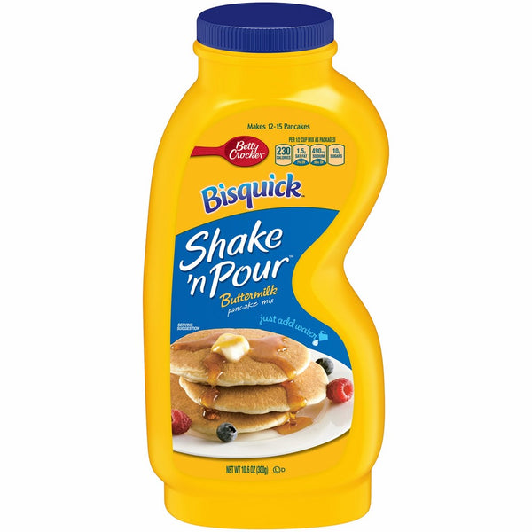 Betty Crocker Bisquick Baking Mix, Shake 'n Pour Pancake Mix, Buttermilk, 10.6 Oz Bottle (Pack of 8)