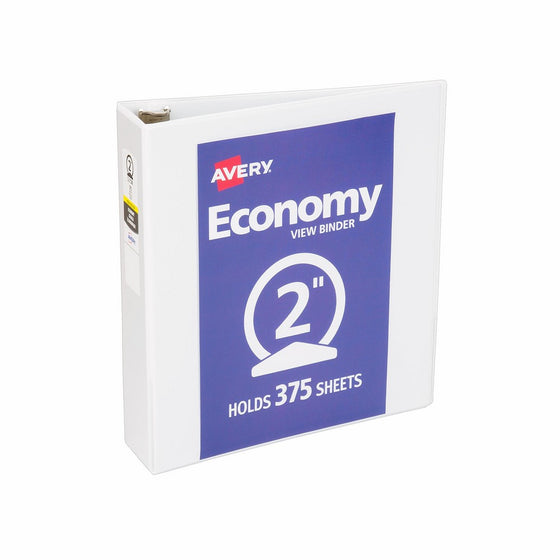 Avery Economy View Binder with 2 Inch Round Ring, White, 1 Binder (5731)