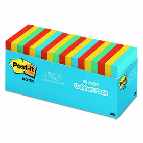 Post-it Notes, 3 in x 3 in, Jaipur Collection, 18 Pads/Cabinet Pack (654-18BRCP)