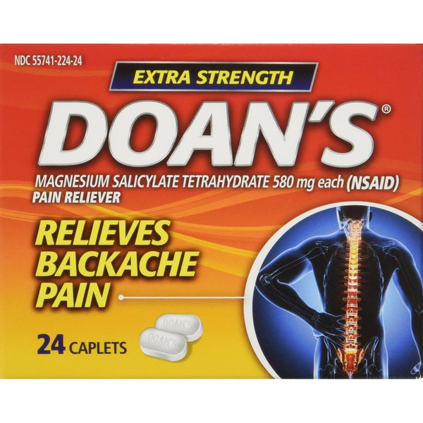 Doan's Backache Pain Relief Caplets, Extra Strength, 24-Count Boxes (Pack of 3)