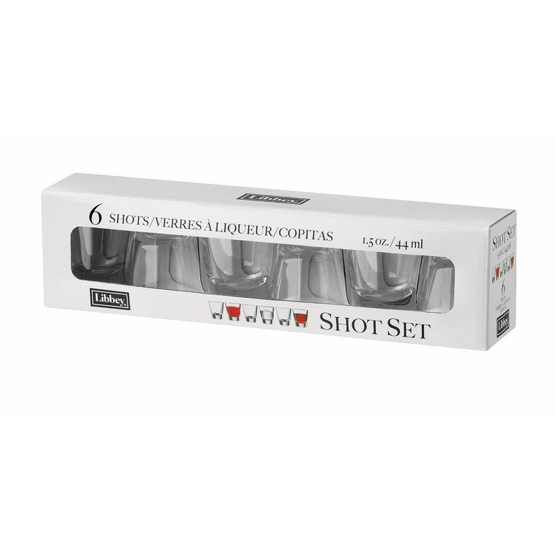 Libbey 1.5-Ounce Clear Shot Glass Set, 6-Piece
