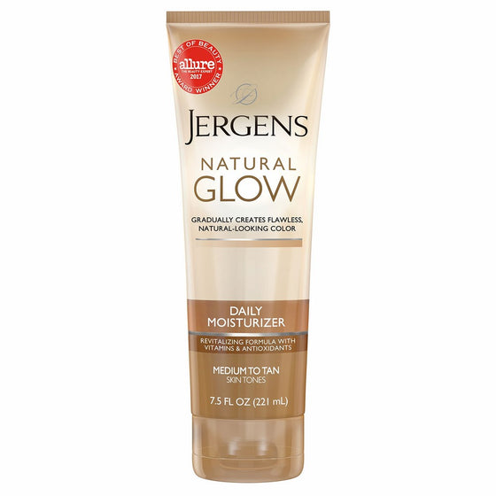 Jergens Natural Glow Daily Moisturizer for Body, Medium to Tan Skin Tones, 7.5 Ounce Tube