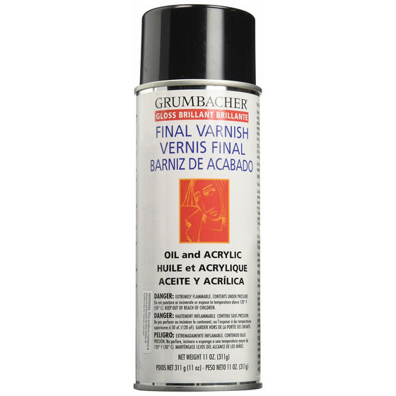 Grumbacher Picture Gloss Varnish for Picture and Oil & Acrylic Painting, 11 oz. Can