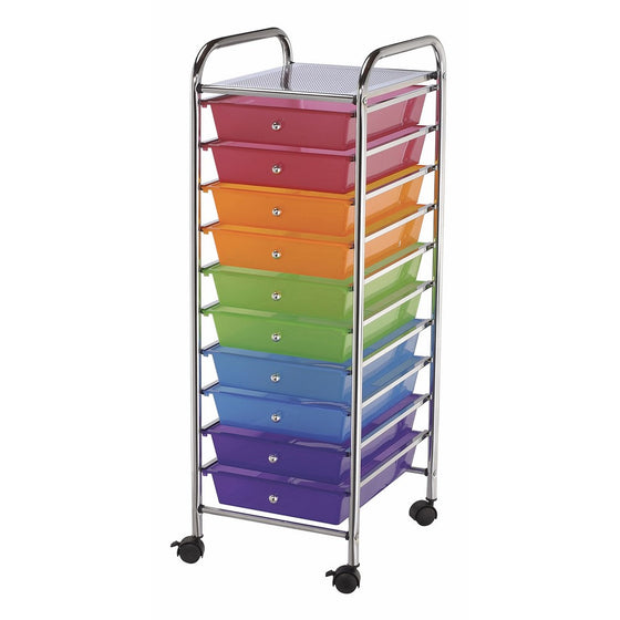 Blue Hills Studio SC10MC Storage Cart 10-Drawer (Standard) Multi-Colored