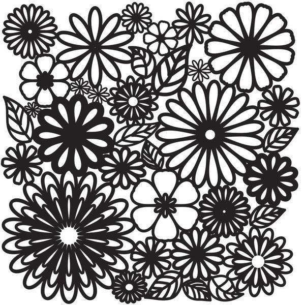 Crafters Workshop TCW-157 Templates 12-Inch by 12-Inch, Flower Frenzy