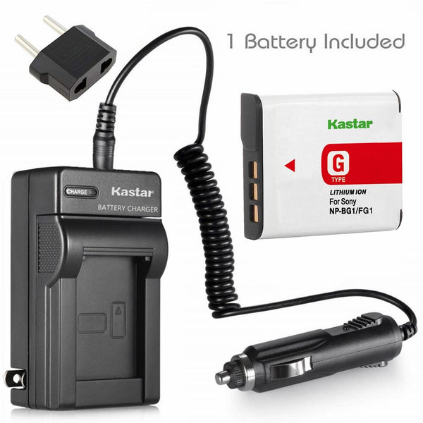 Kastar Battery and Charger for Sony NP-BG1 and Cyber-shot DSC-W90 DSC-W80 DSC-W70 DSC-W100 DSC-W110 DSC-W120 DSC-W130 DSC-W150 DSC-W170 DSC-W200 DSC-W210 DSC-W220 DSC-W230 DSC-W270 DSC-W290 DSC-W300