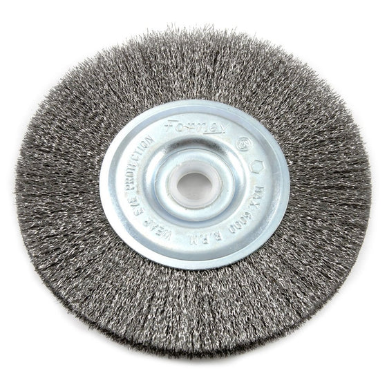 Forney 72743 Wire Wheel Brush, Fine Crimped with 1/2-Inch and 5/8-Inch Arbor, 5-Inch-by-.008-Inch