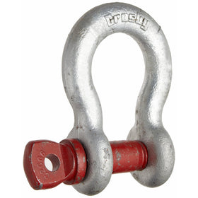 Crosby 1018516 Carbon Steel G-209 Screw Pin Anchor Shackle, Galvanized, 6-1/2 Ton Working Load Limit, 7/8" Size