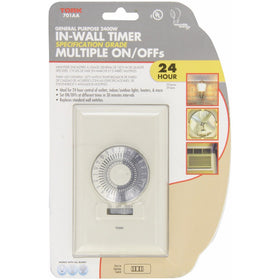 701A Series 24 Hour In-Wall Time Switch, 125 VAC 60 Hz Input Supply, Light Almond