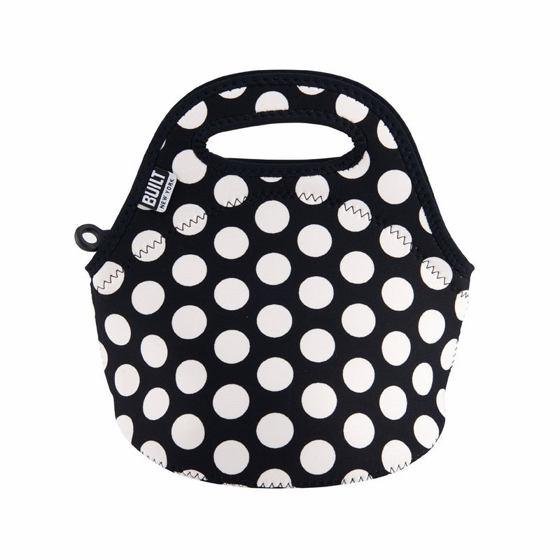 Built NY LB10-BBW Gourmet Getaway Mini Lightweight Insulated Neoprene Lunch Tote Bag, Big Dot Black & White