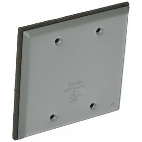 Taymac BC200S Weatherproof Metallic Device Cover, Blank, Two Gang, Gray