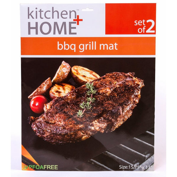 BBQ Grill Mats -100% Non-stick, Extra Thick, Reusable, BPA and PFOA Free BBQ Grilling Accessories - 15.75 x 13 - (Set of 2)